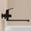 PL7BL-006E Смеситель для ванны с длинным изливом из высокопрочного пластика-Черный