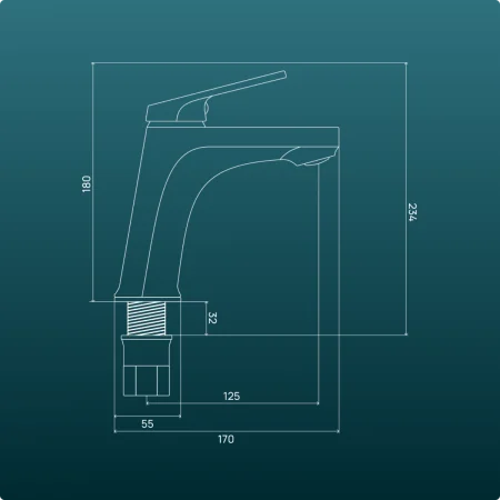 PL7CH-001F Смеситель для умывальника из высокопрочного пластика-Хром