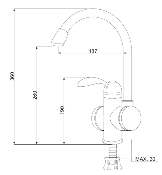 РМС-ЭЛ01  Кран-водонагреватель проточного типа
