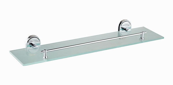 Полка для ванной комнаты стеклянная РМС A8020 прямоугольная с ограничителем