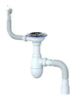 Сифон для мойки с круглым переливом Unicorn B426P Гибкий отвод
