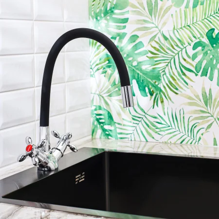 Смеситель для кухни BOOU BA5318-1F-E352A-B702 гибкий излив Латунь