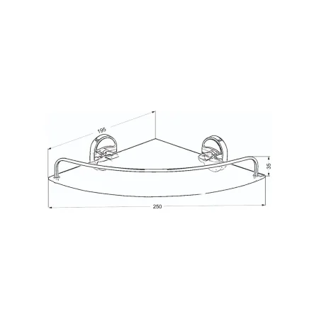 Полка для ванной комнаты стеклянная РМС A9011 угловая