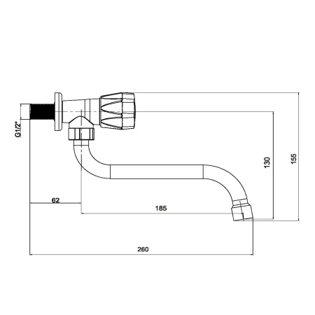 Кран для кухни РМС PL3-270 настенный для холодной воды Высокопрочный пластик Голубой