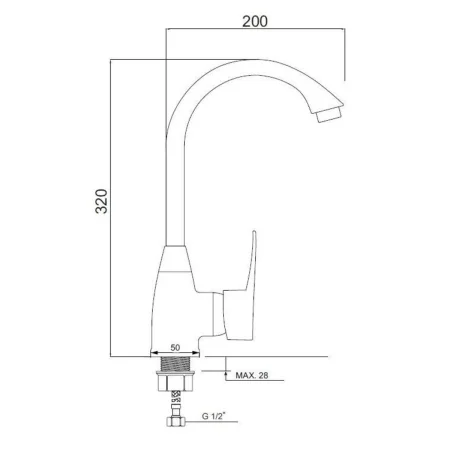 Смеситель для кухни РМС PL5CH-017F Высокопрочный пластик Хром