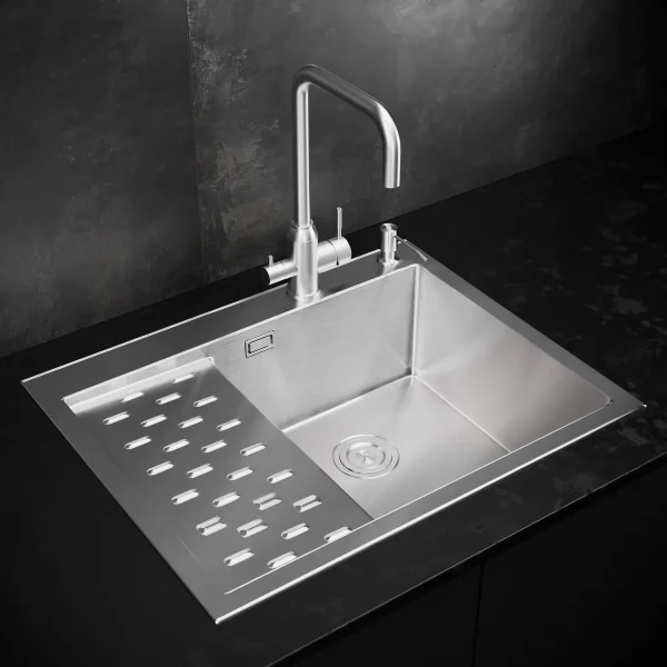 MRK-6350R Набор 2 в 1 РМС/ кухонная мойка с левым крылом + дозатор