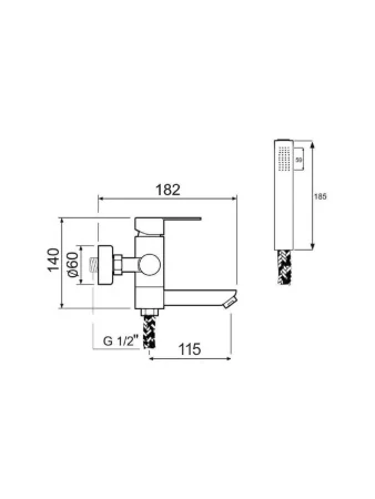 SUS124-009E  Смеситель для ванны, ø35