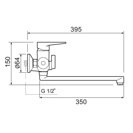 Смеситель для ванны с душем РМС SL141-006E универсальный Хром