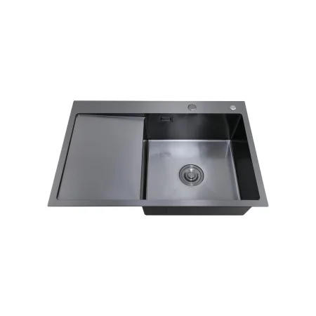 Комплект Мойка для кухни с правым крылом и дозатор РМС MRK-7851BL-R Темный графит