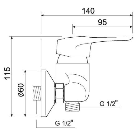 Смеситель для душа РМС SL55-003 глянцевый Хром