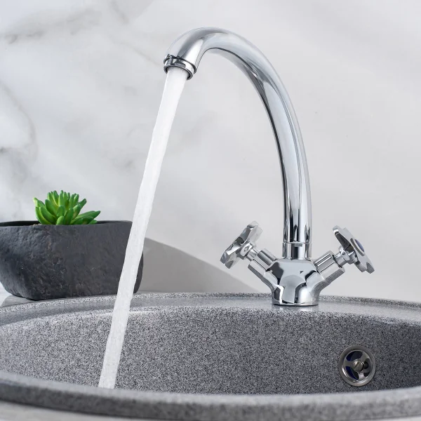 Смеситель для кухни РМС SL115-273F двуручковый Хром