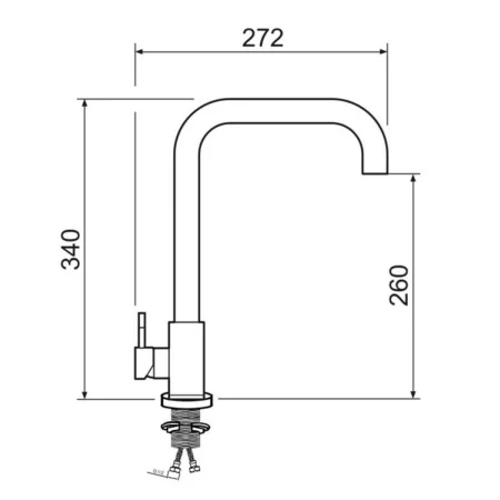 Смеситель для кухни РМС SUS124-017F-1 Нержавеющая сталь