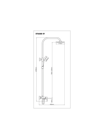 Душевая стойка BOOU B7060SB-39 с тропическим душем Латунь