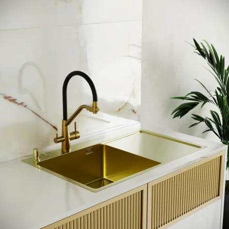 MRK-7851G L Набор 2 в 1 РМС/кухонная мойка с правым крылом + дозатор