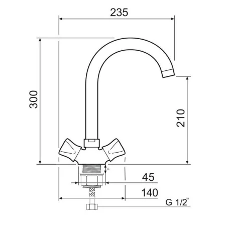 Смеситель для кухни РМС SL116-274F двуручковый Хром