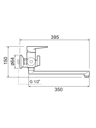 Смеситель для ванны с душем РМС SL141-006E универсальный Хром