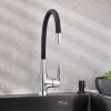 Смеситель для кухни РМС SL123BL-016F-1 с гибким изливом Черный
