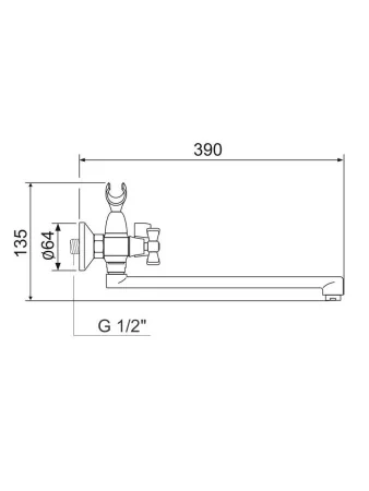 Смеситель для ванны с душем РМС SL118-140P Хром
