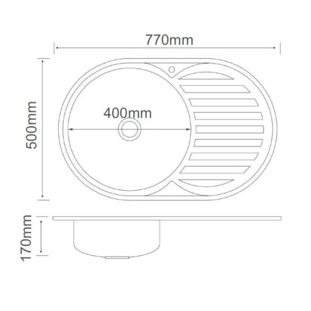 Мойка для кухни РМС MG6-7750OVL Врезная глянцевая