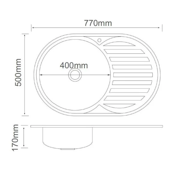 Мойка для кухни РМС MG6-7750OVL Врезная глянцевая