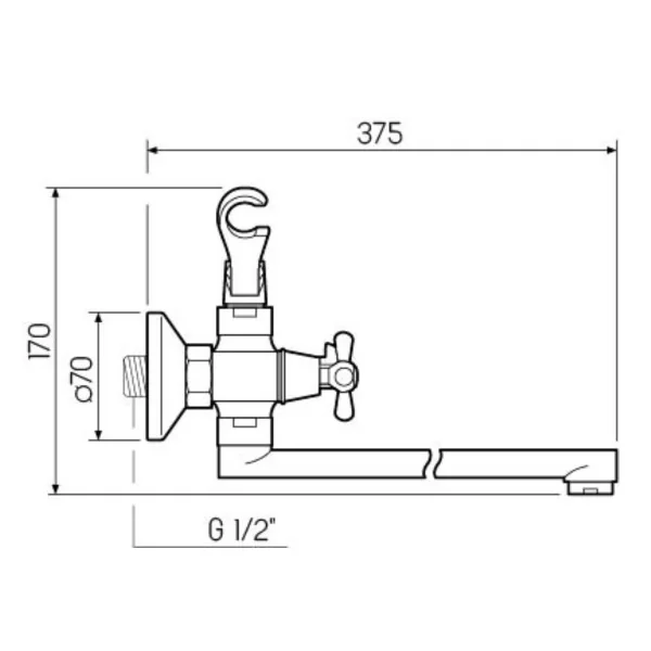 Смеситель  для ванны с душем РМС SL129-140 Латунь