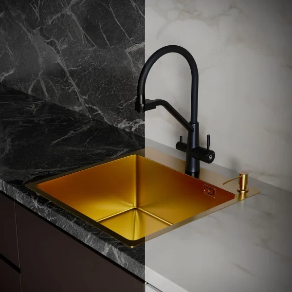 MR-5050G Набор 3 в 1 РМС (кухонная мойка+ корзина раздвижная+ дозатор врезной)