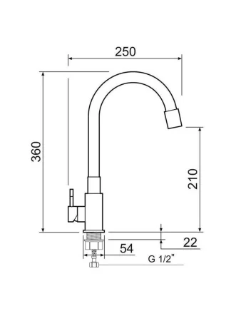 SUS124GY-016F Смеситель для кухни, ø35
