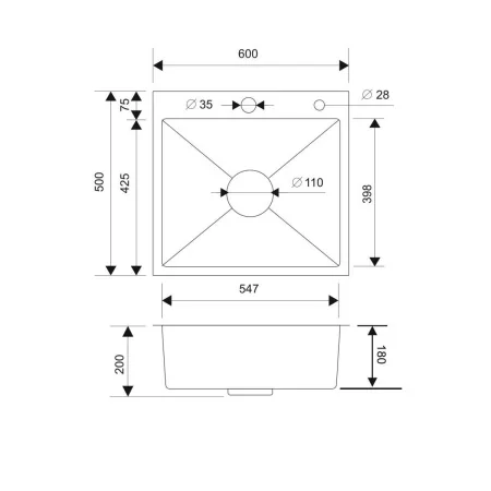 MR-6050BL Набор 3 в 1 РМС (кухонная мойка+ корзина раздвижная+ дозатор врезной)