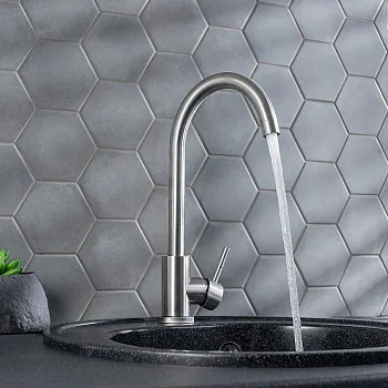 Смеситель для кухни РМС SUS124-017F Нержавеющая сталь