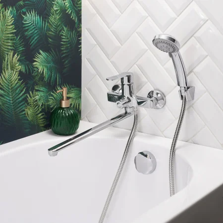 Смеситель  для ванны с душем BOOU B8289-18F универсальный Латунь