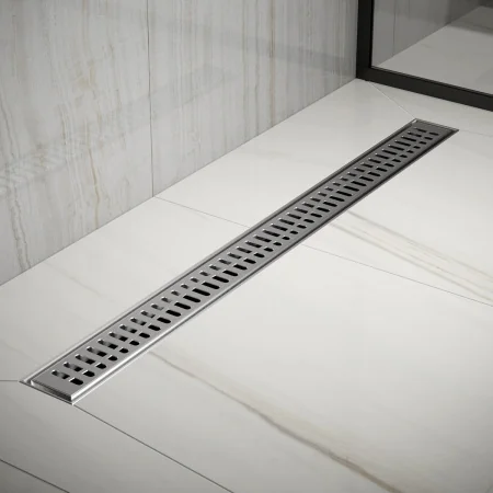 Трап для душа линейный РМС ТЛ03-80х7см Нержавеющая сталь