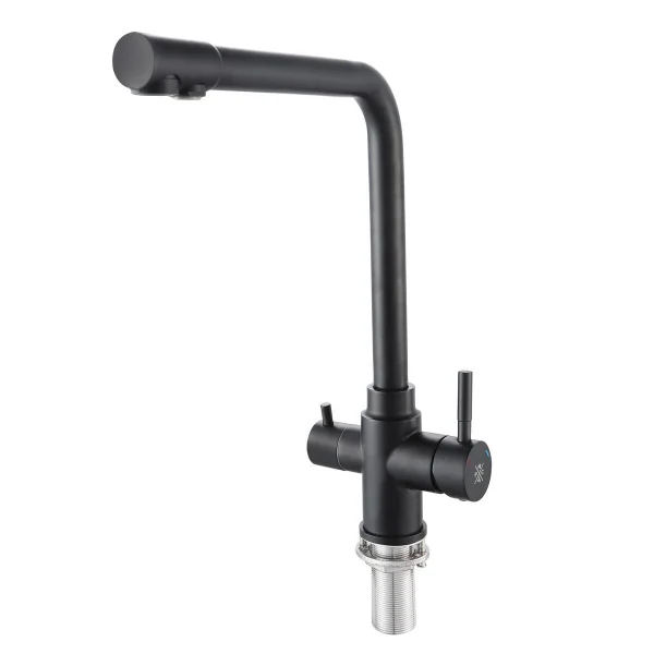 Смеситель для кухни РМС SUS125BL-017F-015 с фильтром для питьевой воды Нержавеющая сталь Черный