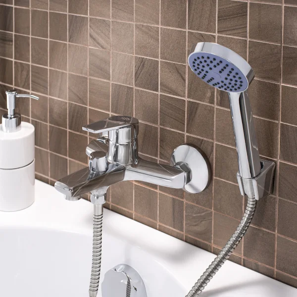 Смеситель для ванны с душем РМС SL132-009E с коротким изливом Хром