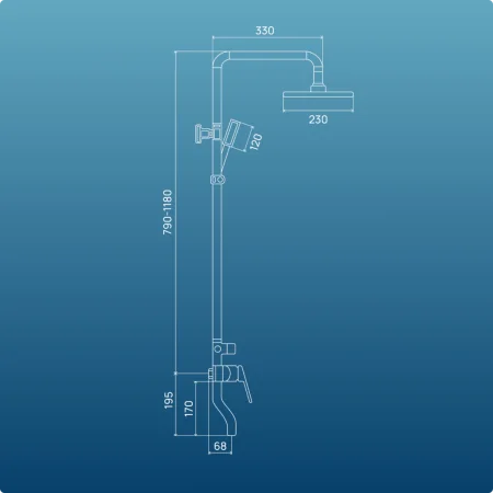 PL7BL-009DK Смеситель для душа из высокопрочного пластика-Черный