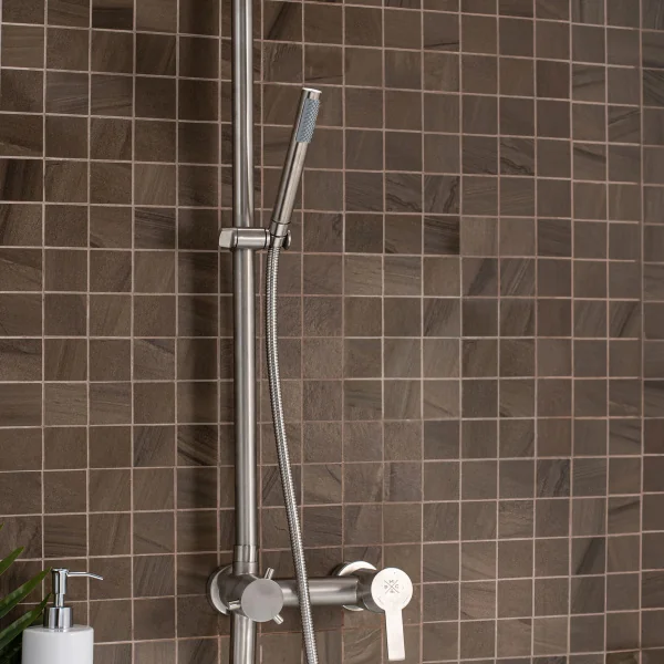 Душевая стойка РМС SUS124-009DK с тропическим душем Нержавеющая сталь