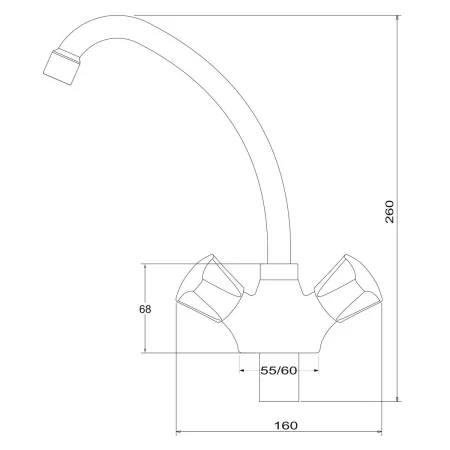 Смеситель для кухни РМС PL4-271F Высокопрочный пластик Белый