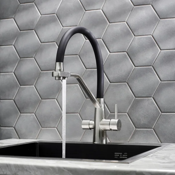 Смеситель для кухни РМС SUS127BL-016F-015 с фильтром для питьевой воды Нержавеющая сталь Черный