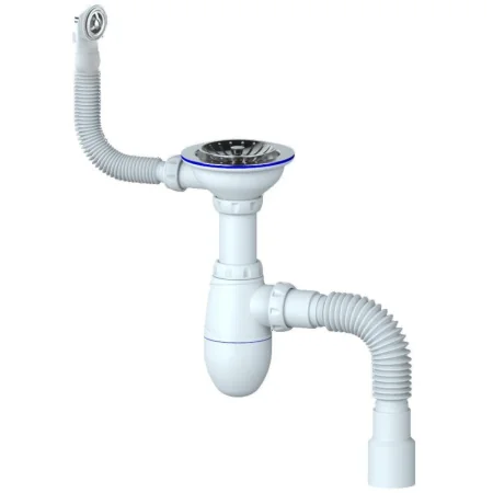 Сифон для мойки с круглым переливом Unicorn B426 Гибкий отвод