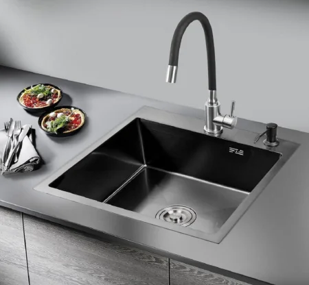 MR-5050BL Набор 3 в 1 РМС (кухонная мойка+ корзина раздвижная+ дозатор врезной)