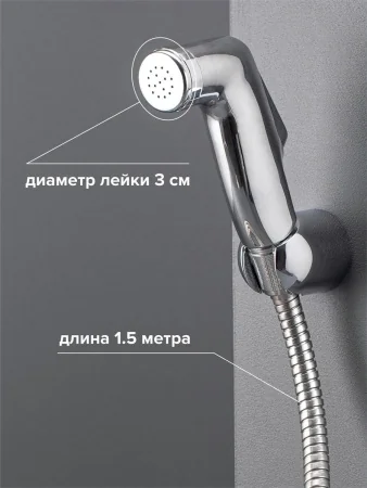 Душевой гарнитур на держателе РМС DK-3 для гигиенического душа 
