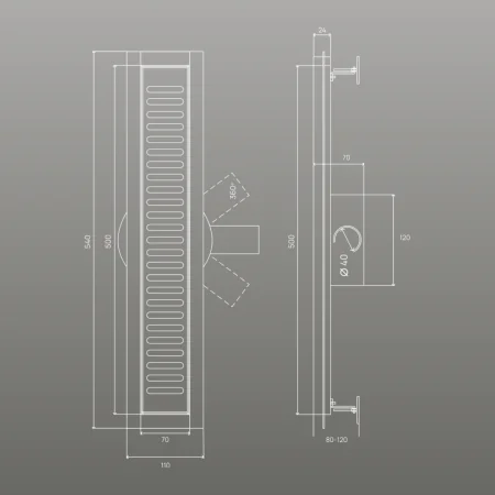Трап линейный РМС ТЛ03Ч-50х7 