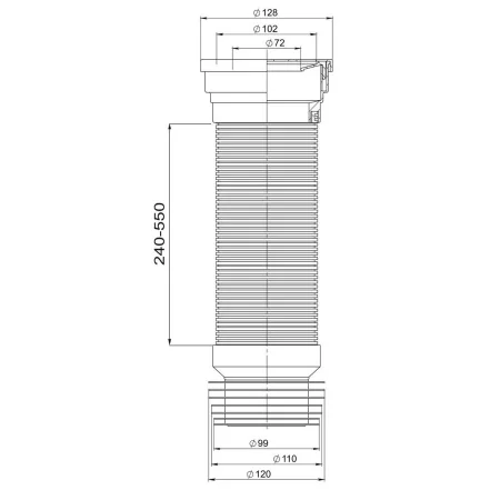 Отвод для унитаза РМС ОУА-0,55 армированный Белый
