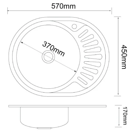 Мойка для кухни РМС MG6-5745OVL Врезная глянцевая