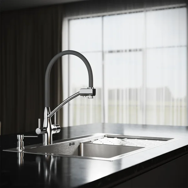 MRK-8050L Набор 2 в 1 РМС/ кухонная мойка с правым крылом + дозатор