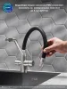 Смеситель для кухни РМС SUS127BL-016F-015 с фильтром для питьевой воды Нержавеющая сталь Черный