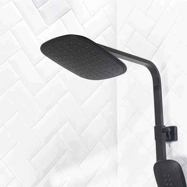 Душевая стойка РМС SUS125BL-009DK с тропическим дуем Нержавеющая сталь Черный