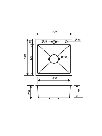 MR-5050BL Matte Набор 3 в 1 РМС (кухонная мойка+ корзина раздвижная+ дозатор врезной)