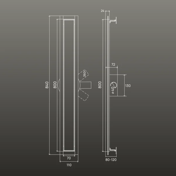 Трап линейный РМС ТЛ02Ч-80х7 