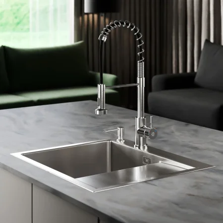 MRK-5851L Набор 2 в 1 РМС/ кухонная мойка с правым крылом + дозатор