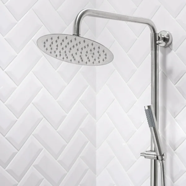 Душевая стойка РМС SUS124-009DK-1 с тропическим душем Нержавеющая сталь